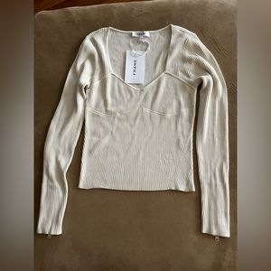 FRAME brand new with tags ribbed long sleeve zip top.